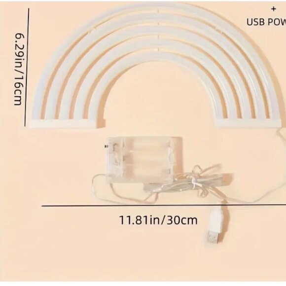 Rainbow Neon Light Durable Plastic AAA Battery or USB Cord Power - Picture 7 of 7